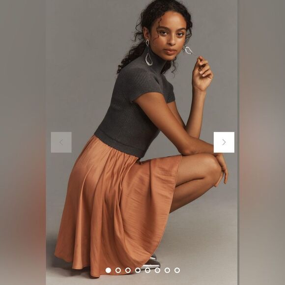 NWOT Anthropologie The Thea Twofer Sweater Dress: Short-Sleeve Mini Edition XXS - Picture 2 of 8